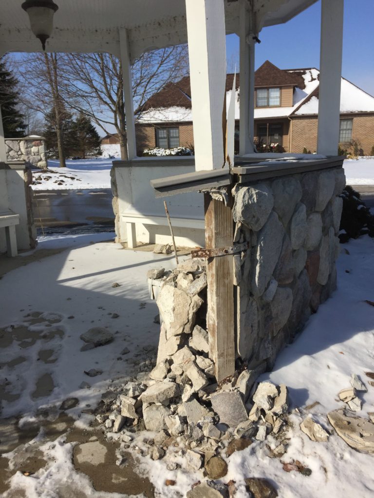 Front Entrance Gazebo Damage